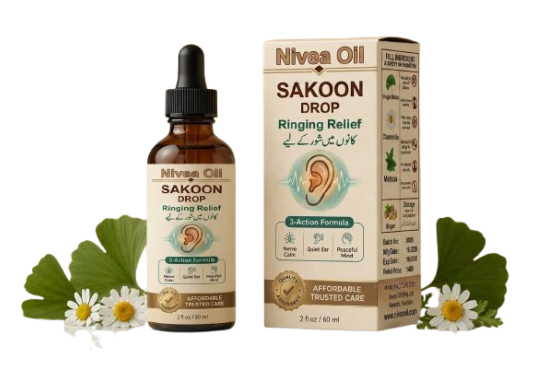 Nivea Oil Tinnitus Sakoon Ear Drops - Ear Ringing Relief - 60ml